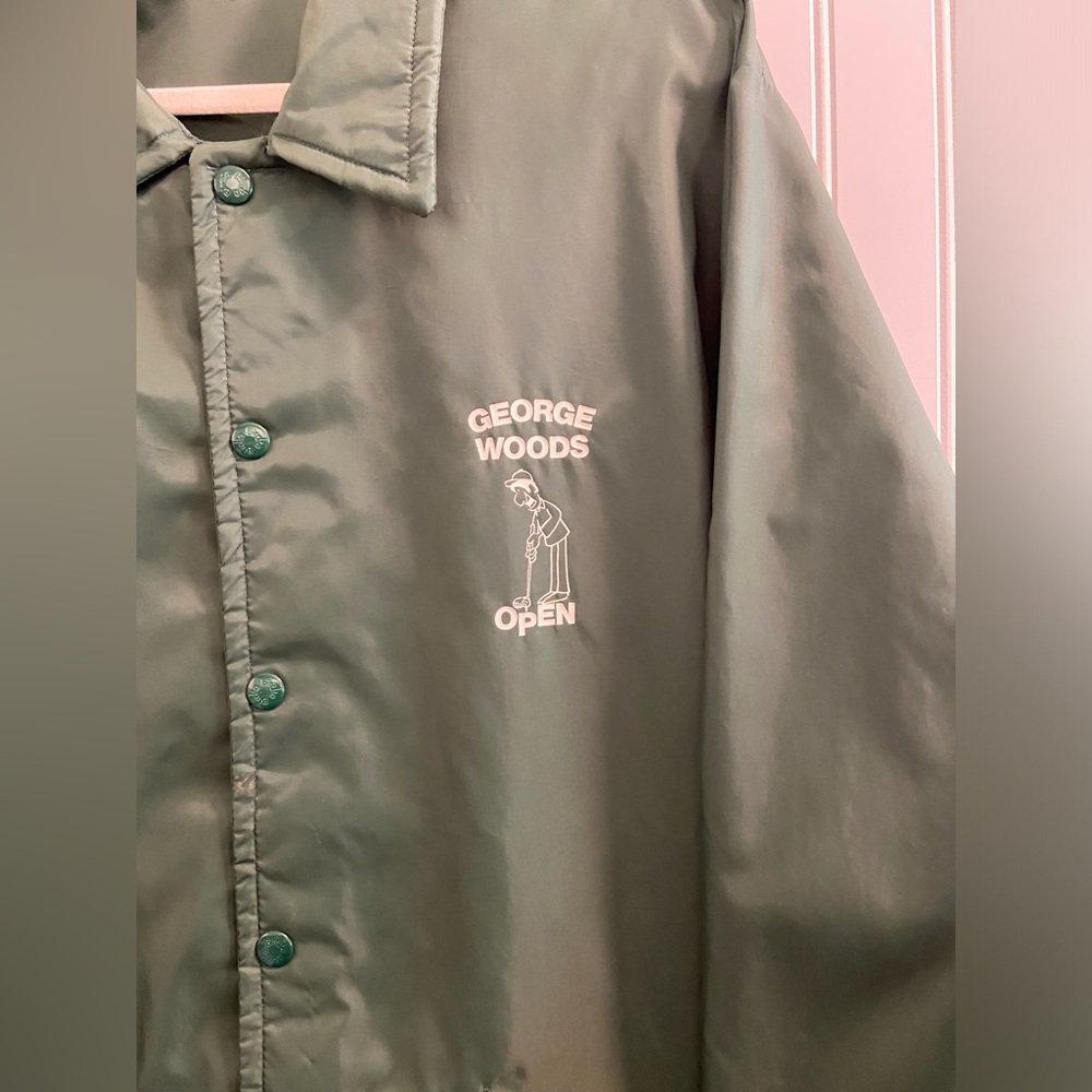 Vintage Birdie Green Coach Jacket Windbreaker Snap George Woods Open Golf XXL - Picture 7 of 10